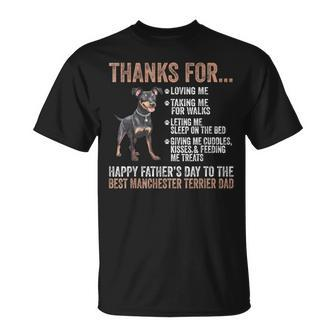 Happy Father’S Day To The Best Manchester Terrier Dad T-Shirt - Thegiftio UK
