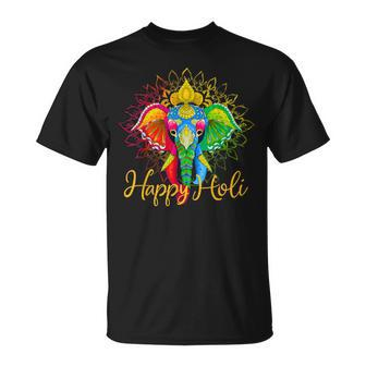 Happy Holi Festival India Colors Elephant Hindu Spring 2024 T-Shirt | Mazezy UK