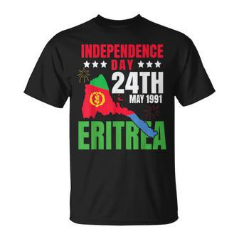 Happy Independence Eritrea Eritrean Flag & Eritrea Map T-Shirt - Monsterry AU
