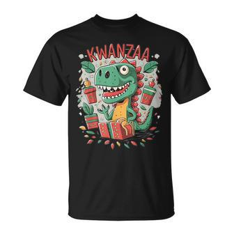 Happy Kwanzaa T Rex Dinosaur Kwanzaa T-Shirt - Seseable