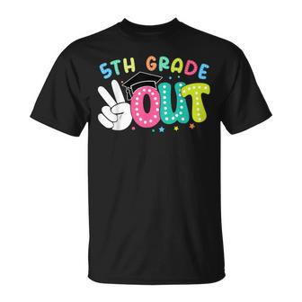 Happy Last Day Of School Peace Out 5Th Grade Graduation T-Shirt - Monsterry UK