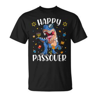 Happy Passover Dinosaur Jewish Kid Passover 2023 Toddler Boy T-Shirt - Monsterry