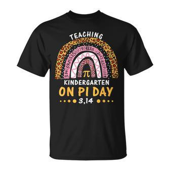 Happy Pi Day Kindergarten Math Teachers Leopard Rainbow T-Shirt - Monsterry AU