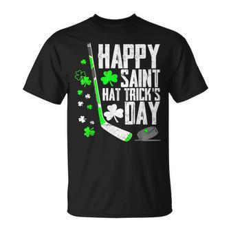 Happy Saint Hat Trick's Day Ice Hockey St Patrick's T-Shirt - Thegiftio