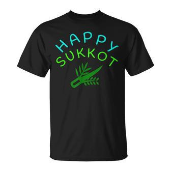 Happy Sukkot Holiday Israel Sukkah Four Species T-Shirt - Monsterry
