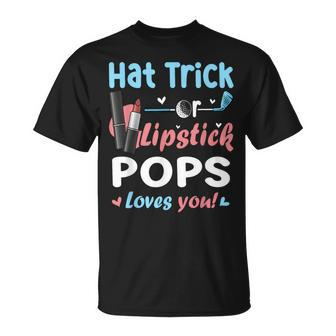 Hat Trick Or Lipstick Pops Loves You Gender Reveal T-Shirt | Mazezy