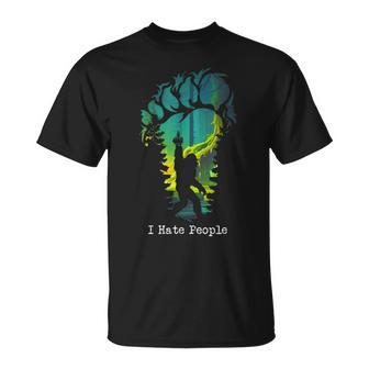 I Hate People Bigfoot Footprint T-Shirt - Monsterry DE
