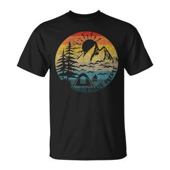 I Hate People Vintage Sun Retro Camping Hiking T-Shirt - Monsterry UK