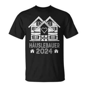 Hausbauer 2024 Schwarzes T-Shirt, Hausbau-Motiv Design - Seseable