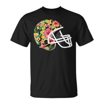 Hawaiian Flower T Football Helmet T-Shirt - Monsterry