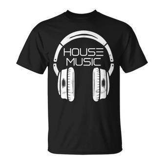 Headphones House Music T-Shirt - Monsterry