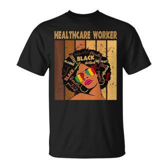 Healthcare Worker Afro African American Black History Month T-Shirt - Thegiftio UK