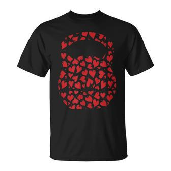 Heart Kettlebell Valentines Day Fitness Workout Gym Lover T-Shirt - Seseable