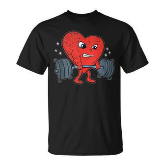 Heart Lifting Workout Valentines Day Cool Gym Bodybuilding T-Shirt - Monsterry