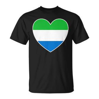 I Heart Sierra Leone Fun Sierra Leonean Flag Heart T-Shirt - Monsterry UK