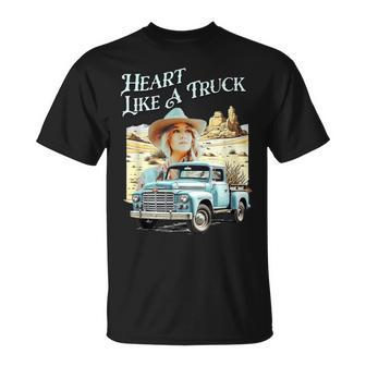 Heart Like A Truck Retro Wildflowers And Wild Horses Vintage T-Shirt | Mazezy