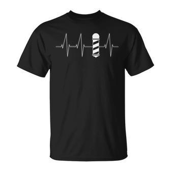 Heartbeat Barber Shop T Vintage Barbers Pole T-Shirt - Monsterry