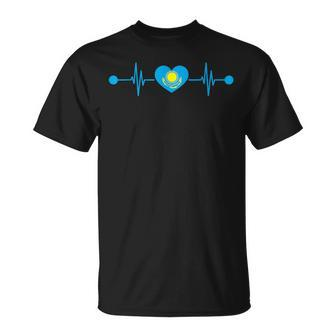 Heartbeat Kazakh Kazakhstan T-Shirt - Seseable
