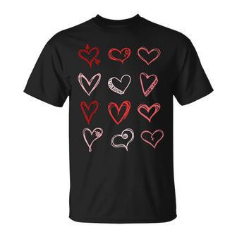 Hearts Pattern Valentines Day Cute Love V-Day Pajama T-Shirt - Monsterry CA
