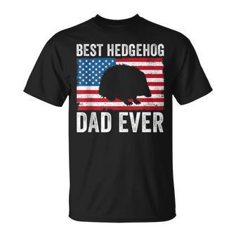 Hedgehog Dad American Flag Hedgehog Lovers Owners Men T-Shirt - Monsterry