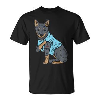 Heeler I Love Mom Animal Pet Red Blue Cattle Dog Women T-Shirt - Monsterry