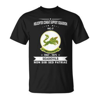 Helicopter Combat Support Squadron 7 Hc 7 Helsuppron 7 Seadevils T-Shirt | Mazezy