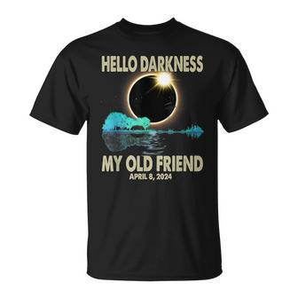 Hello Darkness My Friend Solar Eclipse 2024 April 8 T- T-Shirt | Mazezy DE