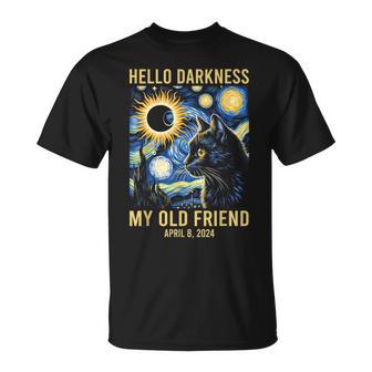 Hello Darkness Cat Total Solar Eclipse April 8 2024 T-Shirt - Monsterry AU