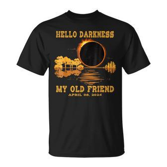 Hello Darkness My Old Friend Eclipse 2024 April 8Th Totality T-Shirt | Mazezy DE