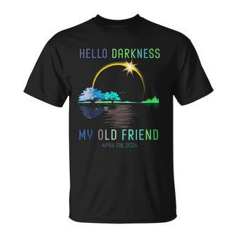 Hello Darkness My Old Friend Total Solar Eclipse Apr 8 2024 T-Shirt | Mazezy UK
