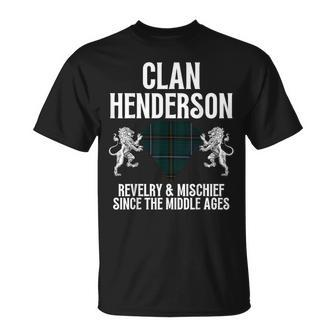 Henderson Clan Scottish Name Coat Of Arms Tartan Family T-Shirt - Seseable