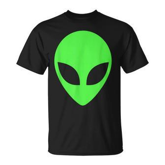 Herren T-Shirt Fluoreszierender Alien-Kopf, Schwarz - Seseable
