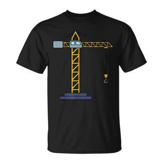 Herren-T-Shirt mit Kran-Design in Schwarz, Modisches Bau-Motiv - Seseable