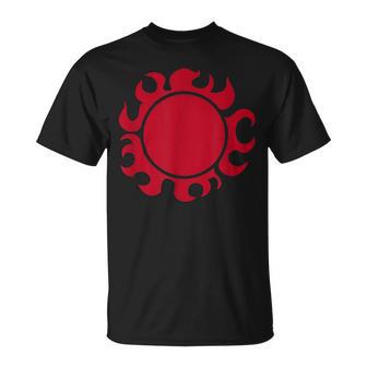 Herren T-Shirt Rotes Tribal-Sonnenmotiv, Grafiktee Schwarz - Seseable