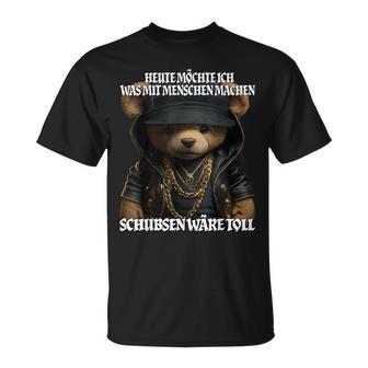 Heute Möchte Ich Menschen Schubsen T-Shirt, Lustige Sprüche Tee - Seseable