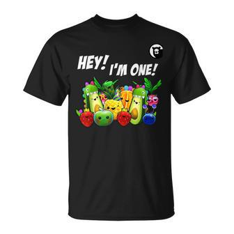 Hey I'm One Birthday Boy Fruit Birthday Hey Bear T-Shirt - Seseable