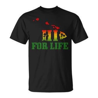 Hi For Life Hawaii Reggae Music Hawaiian Rastafari Rasta T-Shirt - Monsterry UK