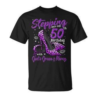 High Heels Stepping Into My 50Th Birthday 50 And Fabulous T-Shirt - Thegiftio UK