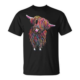 Highland Cow Print Animal Print ' Bolly ' T-Shirt | Mazezy