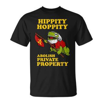 Hippity Hoppity Abolish Private Property Frog Meme T-Shirt - Monsterry