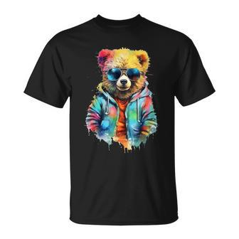 Hipster & Cool Teddy Bear T-Shirt - Thegiftio UK