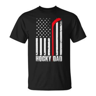 Hockey Dad Usa American Flag Fathers Day 4Th Of July T-Shirt - Thegiftio UK