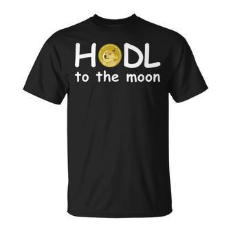 Hodl To The Moon Dogecoin Meme Stock Comic Sans Doge Quote T-Shirt - Monsterry DE