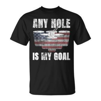 Any Hole Is My Goal 4Th July Usa Flag Beer Pong T-Shirt - Monsterry