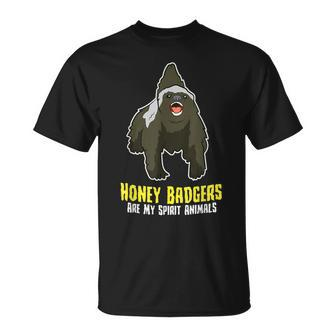 Honey Badgers Are My Spirit Animals Cute Badger T-Shirt - Monsterry DE