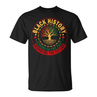 Honoring The Past Inspiring The Future Black History Tree T-Shirt - Thegiftio UK
