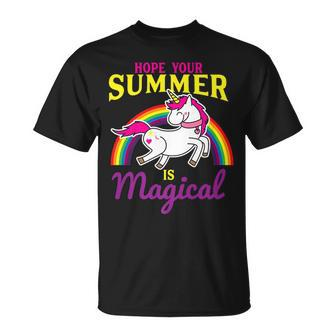 Hope Your Summer Is Magical Last Day Of School Unicorn T-Shirt - Monsterry