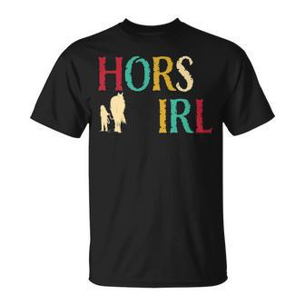 Horse Girl Cute Colorful Retro Horseback Riding T-Shirt | Mazezy UK