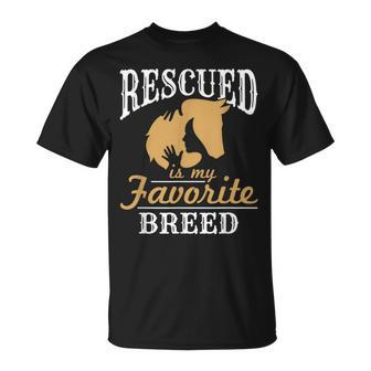 Horse Rescue Equine Rescued Is My Favorite Breed Adoption T-Shirt - Monsterry UK