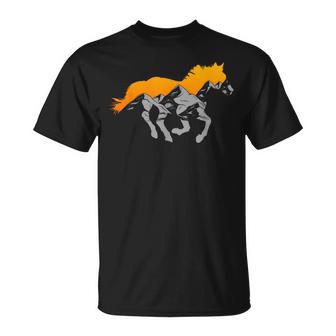 Horse Riding Apparel Mountain And Horse T-Shirt - Monsterry